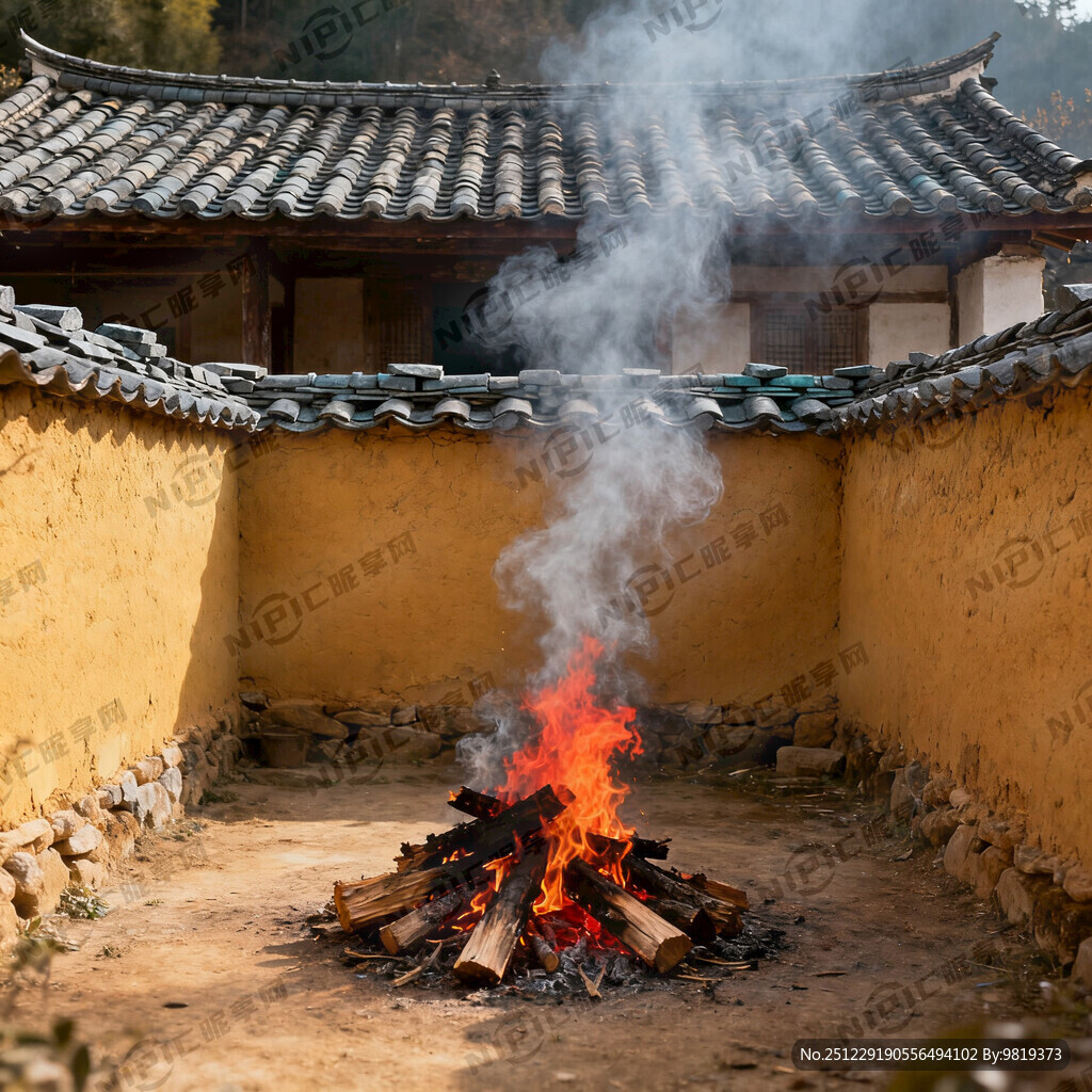 农家气息 有瓦房、有围墙