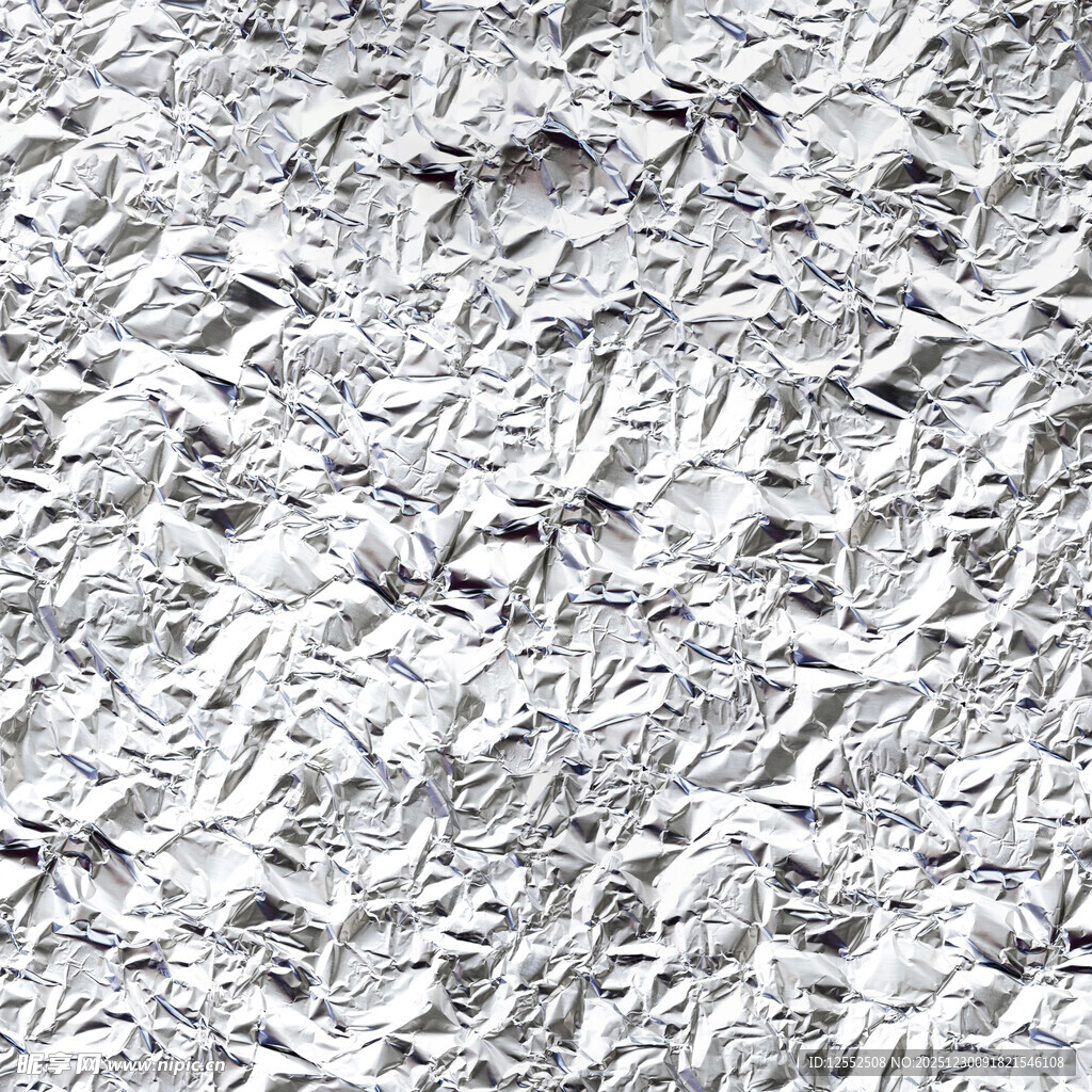 银色褶皱金属箔纹理