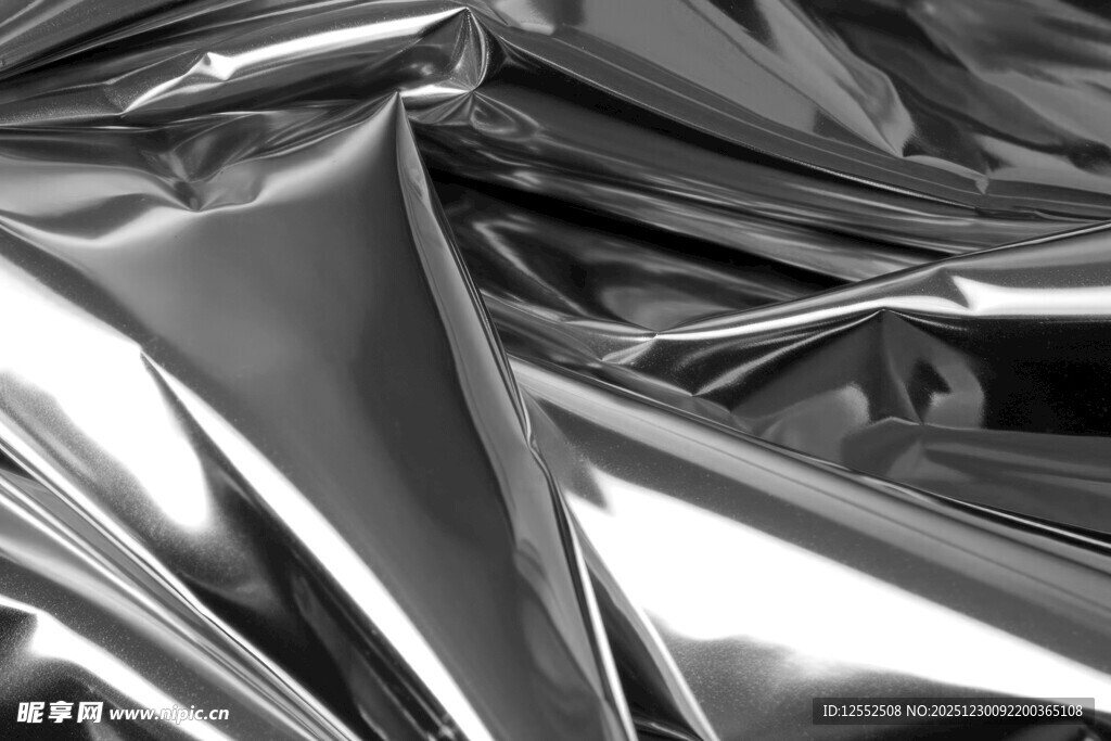银色褶皱金属质感面料