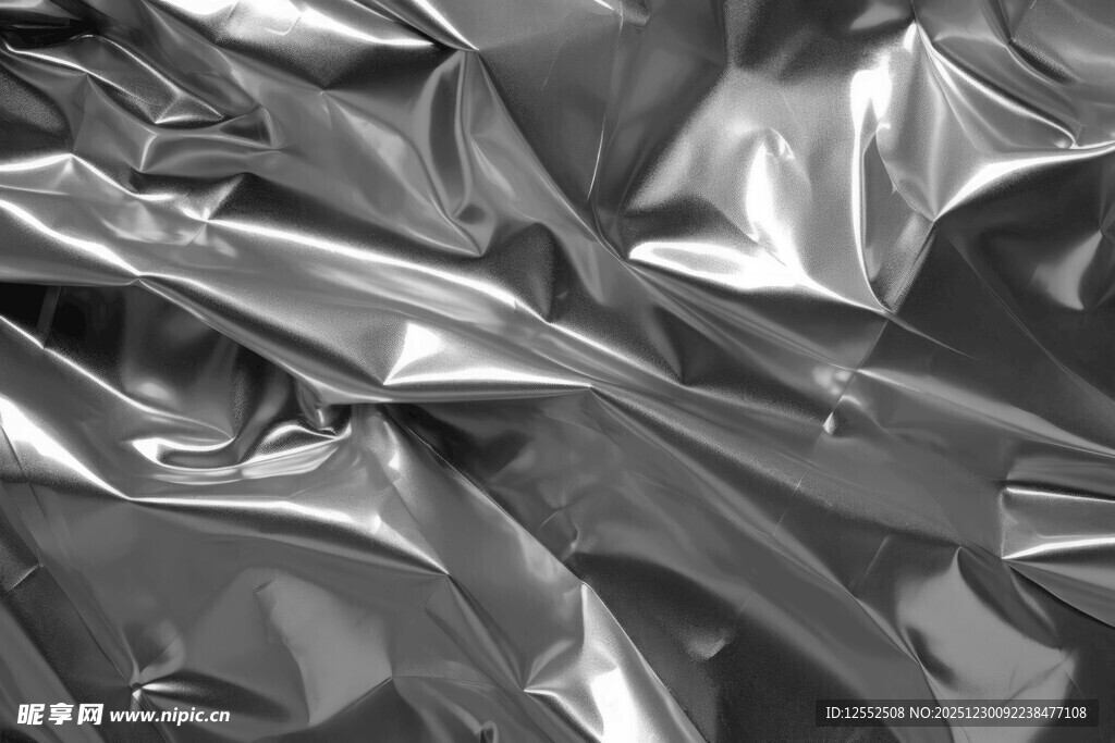 银色褶皱金属质感材料