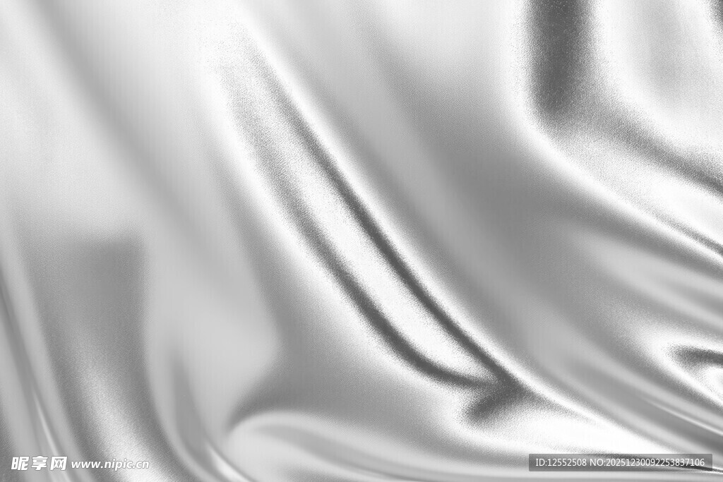 银色丝绸纹理特写