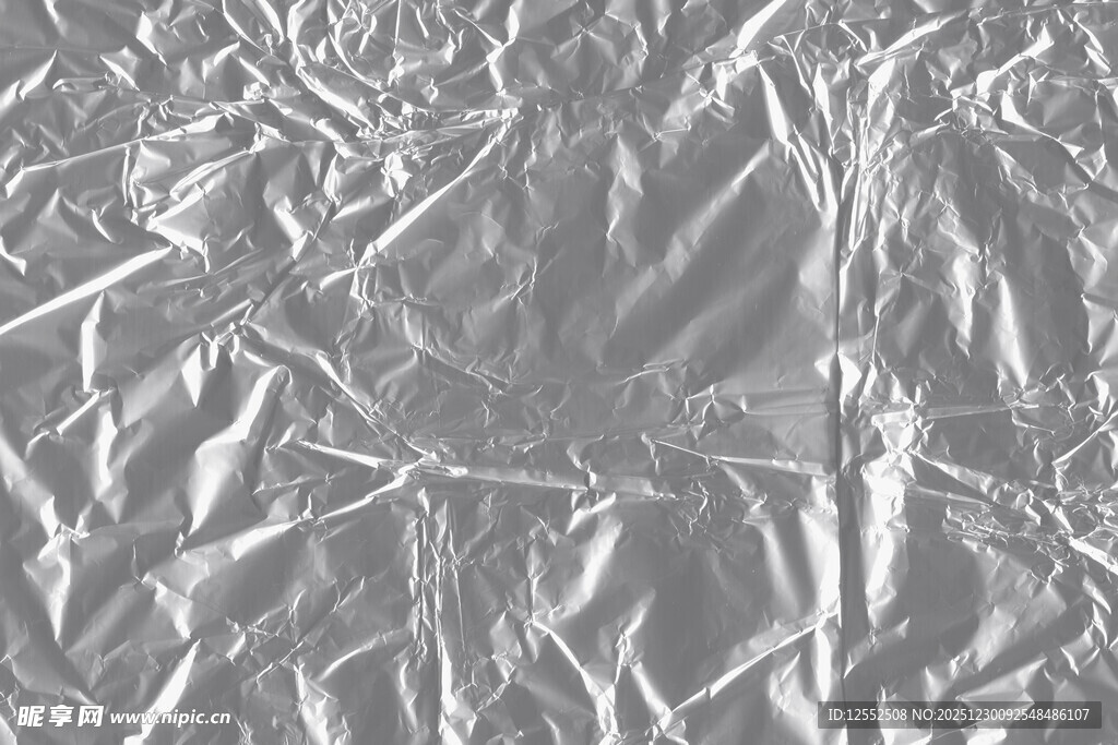银色褶皱铝箔纹理