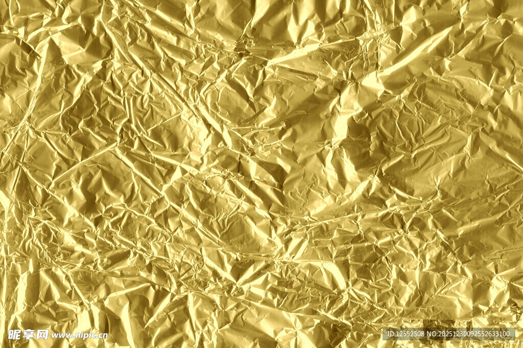 金色褶皱纹理金属箔纸