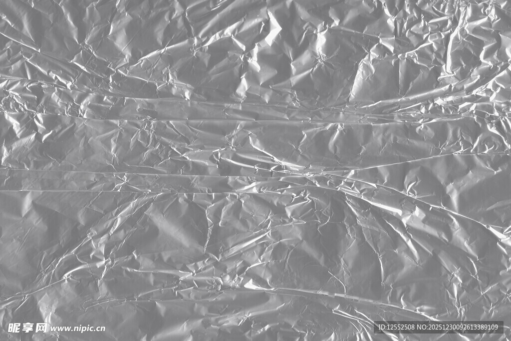 银色褶皱塑料纹理背景