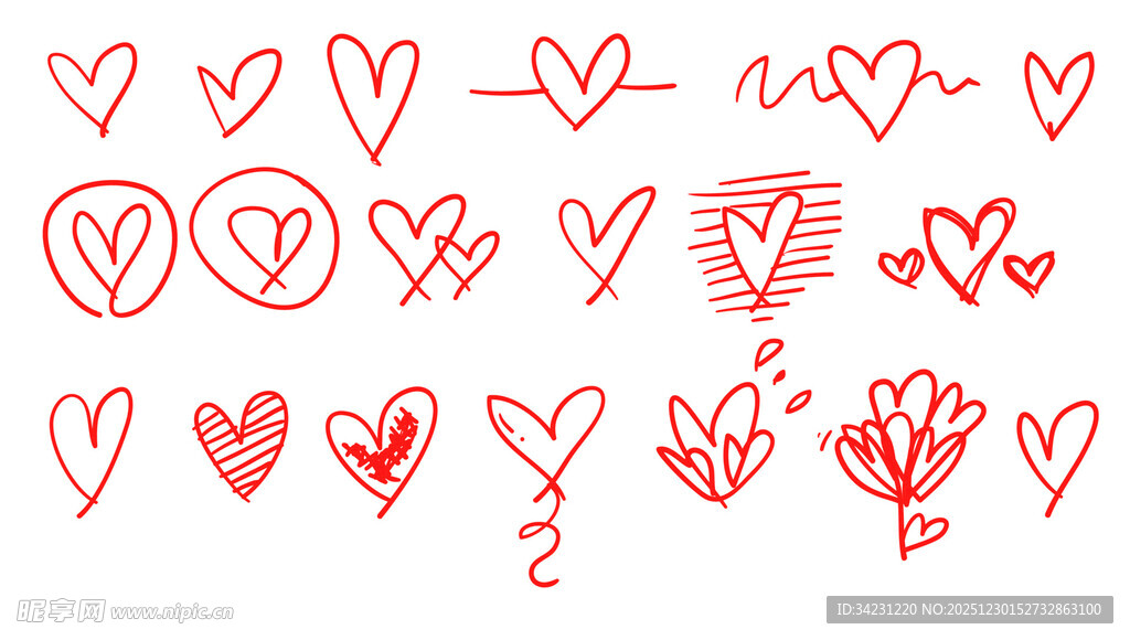 手绘爱心图案
