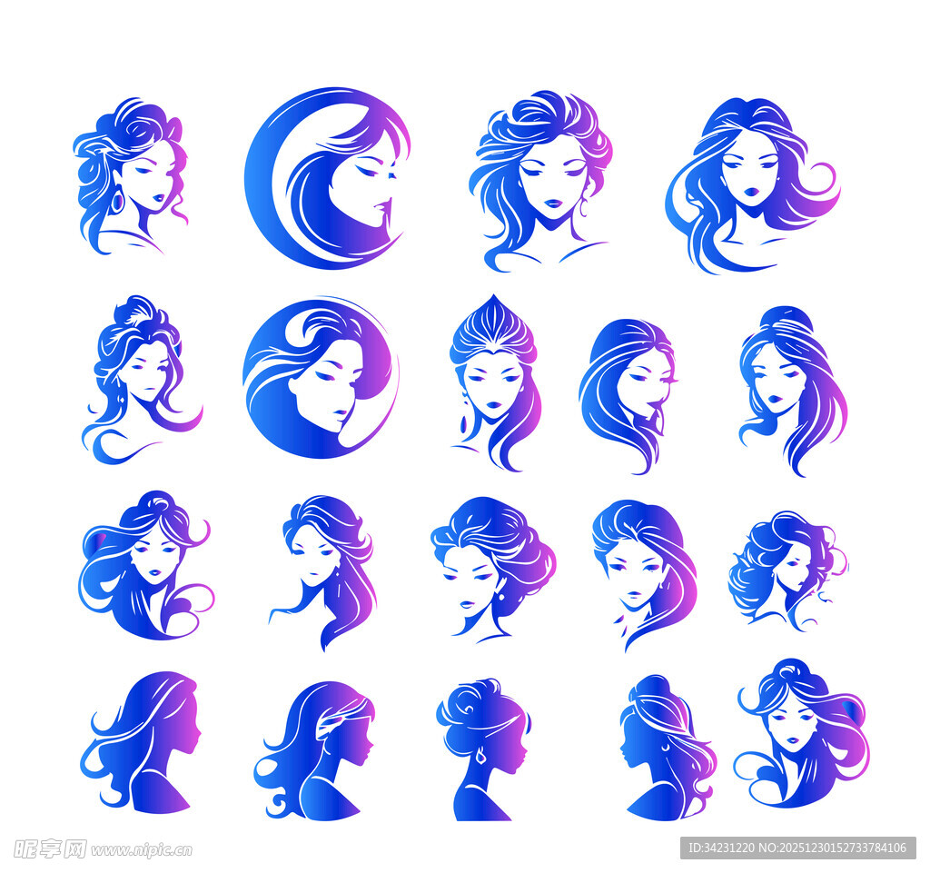 女性头像图案
