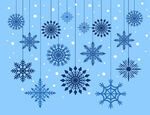 蓝色雪花装饰挂件
