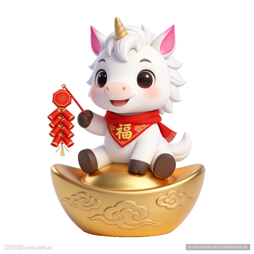 马年春节3D插画