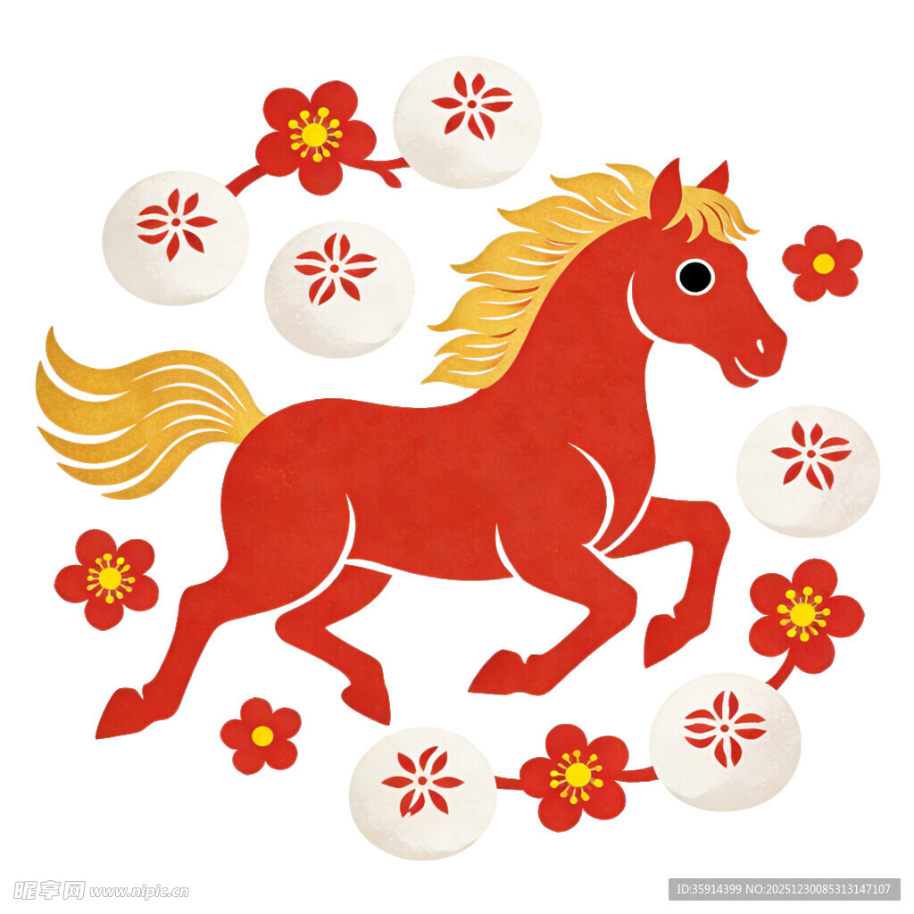 马年元宵节插画