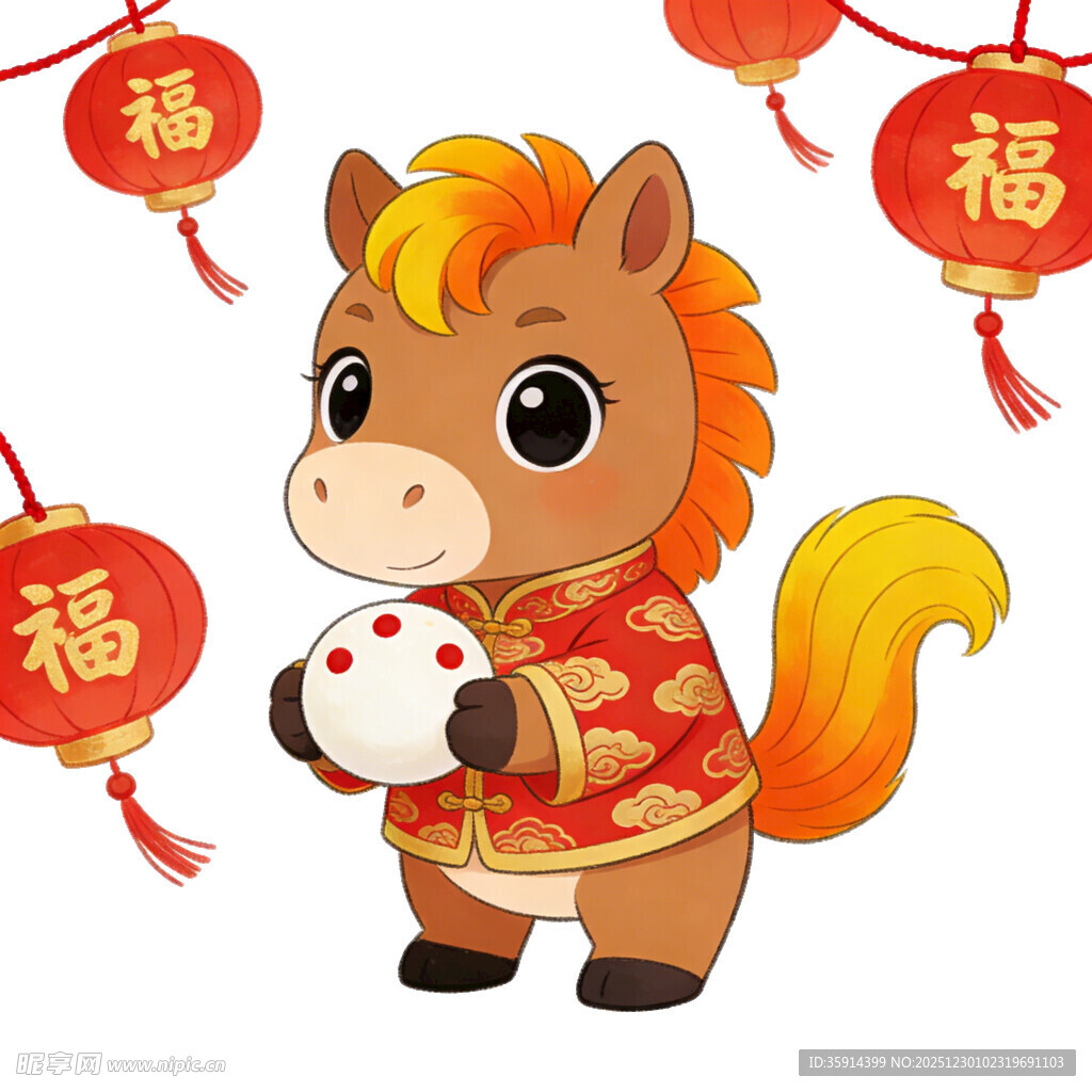萌马贺岁手持福球迎新春