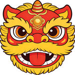 喜庆舞狮头形象