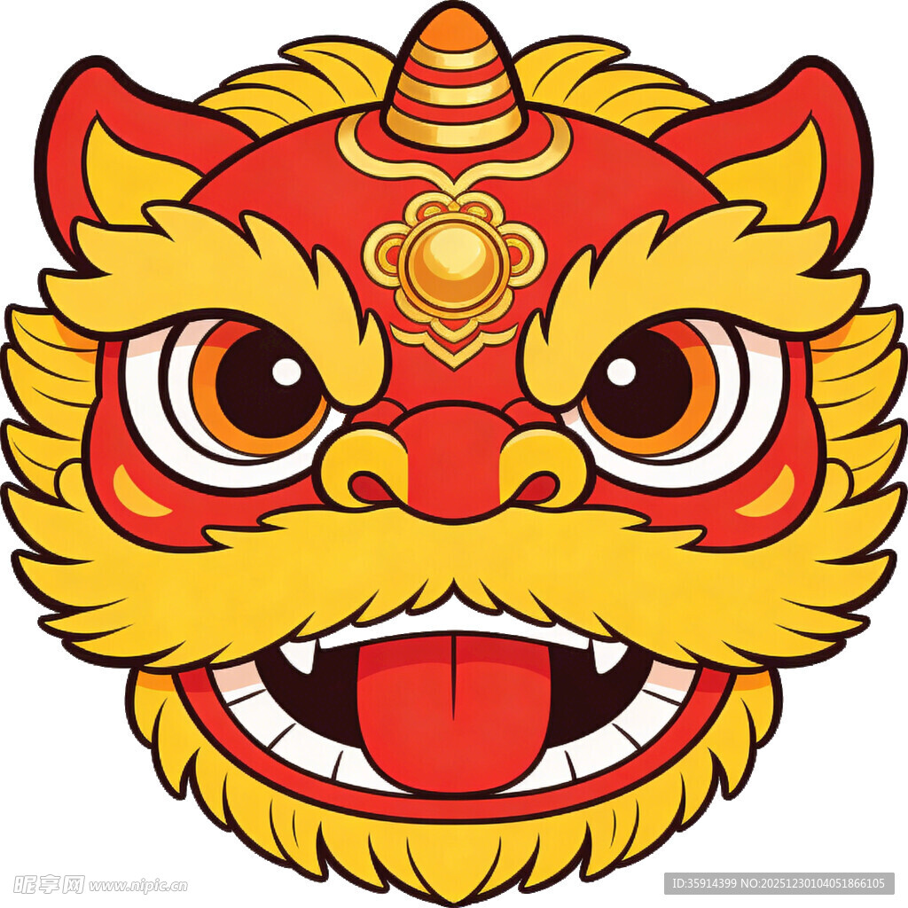 喜庆舞狮头形象