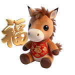 福字小马玩偶贺新春