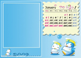 2009年《台历模板1月》