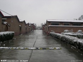 小区雪景