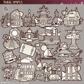 世界名胜旅游图标