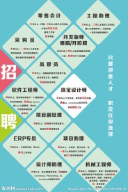 蓝色招聘海报设计