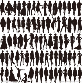 人物黑色背景轮廓集