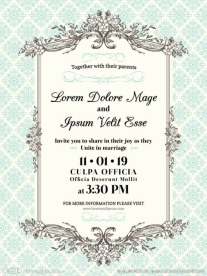 欧式复古背景花纹邀请函