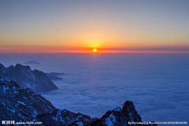 黄山落日