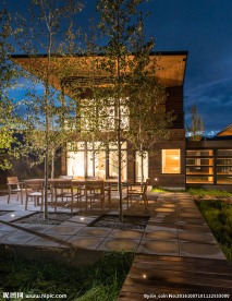 外国别墅 豪宅夜景