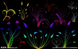 纤细植物花纹笔刷