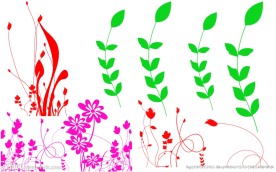 小草及花纹组合笔刷