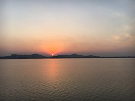 夕阳 南湖 洞庭湖