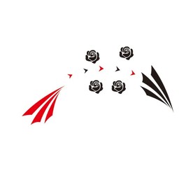 玫瑰装饰 卡通纸飞机素材源文件