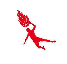 卡通篮球火焰扣杀矢量图文件