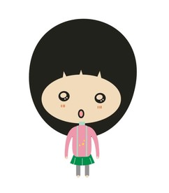 卡通动漫可爱女孩矢量图