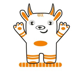 牛卡通动物怪兽矢量图