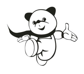 卡通单色小熊矢量图