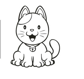 可爱卡通白猫矢量图