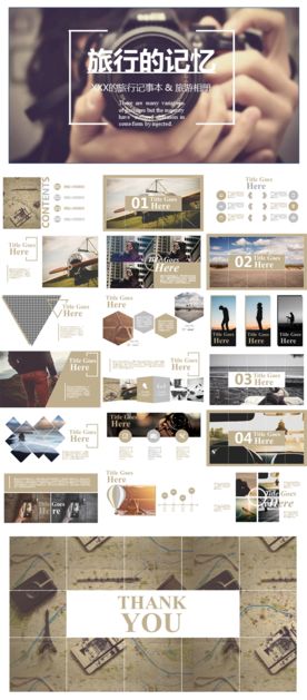 动态旅行旅游照片相册PPT模板