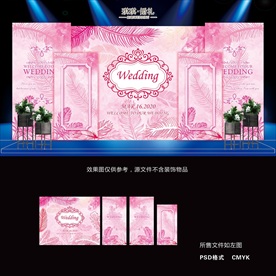 F027 粉色羽毛婚礼