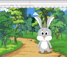 在森林里往外面走的兔子10秒