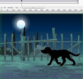 夜里经过栅栏的野兽走路4秒