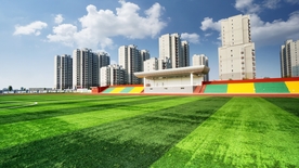 操场 广场 学校 建筑 草坪