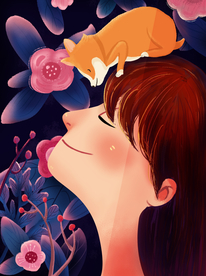 人物插画 卡通 手绘梦幻插画