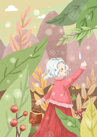 梦幻插画 少女手绘插画