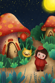 梦幻插画 少女手绘插画