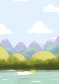 梦幻插画 卡通风景插画