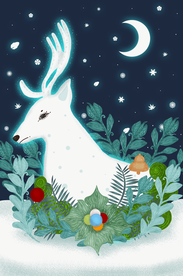 梦幻插画 卡通 动物梦幻插画