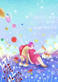 梦幻插画 少女手绘插画