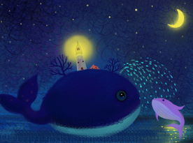 梦幻插画 迷漫星空手绘插画