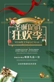 圣诞元旦狂欢季促销优惠展板