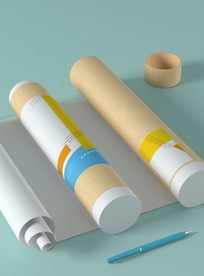 办公卷纸筒效果图