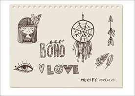 7款入波西米亚风格手绘稿