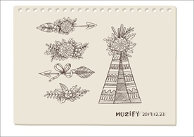 5款入波西米亚风格手绘稿